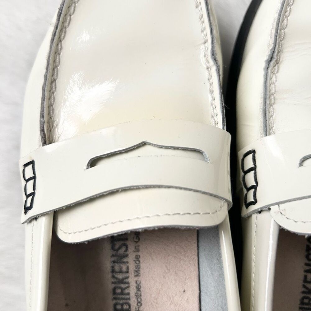 Birkenstock Saitama Penny Loafer White Patent Leather Size EU 40 US 9-9.5 Medium - Picture 5 of 9